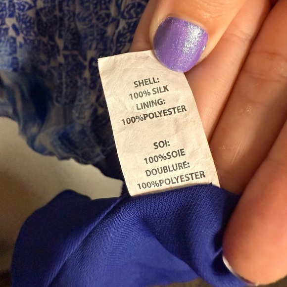 Ramy Brook Jordana Silk Blue and White Mini Dress XS - Picture 11 of 12